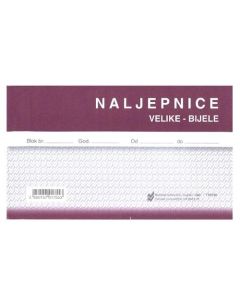 XI-11-11 NALJEPNICE VELIKE BIJELE; Blok 50 listova, 16,5 x 10 cm