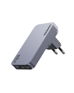 UGREEN Nexode Pro Ultra-Slim zidni punjač 65W, 2x USB-C, USB-A, GaNInfinity, sivi