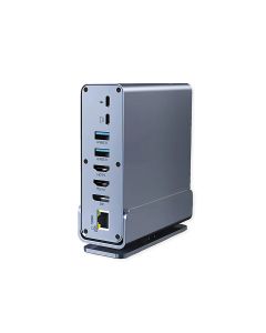 Roline VALUE Docking station USB-C, 2×HDMI/DP 4K/60, G-LAN, 3×USB-A 3.2, USB-C, 2×USB2.0, PD 100W, SD/microSD, Audio out