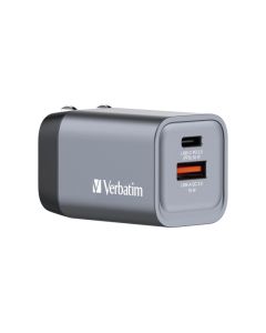 Verbatim GNC-35 GaN zidni punjač 35W, 1×USB-C PD 35W / 1×USB-A QC3.0