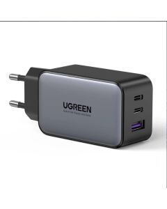 UGREEN GaN II Tech zidni punjač 65W, 1×USB-A/2×USB-C, PD3.0/QC4.0+, crni