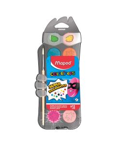 Boje vodene Maped Color'peps fi 30 mm 12 boja+kist u plastičnoj kutiji MAP811520