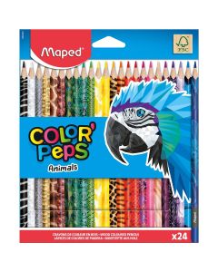 Bojice drvene Maped Color'Peps Animals trobridne 24/1 MAP832224