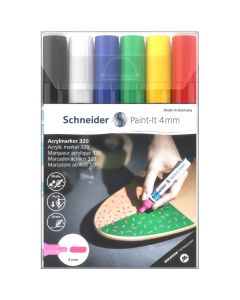 Flomaster Schneider, akrilni marker, Paint-It 320, 4 mm, intenzivne boje 6/1
