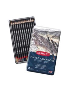 Ugljen tonirani umjetnički Derwent, 12 komada, u metalnoj kutiji 2301690