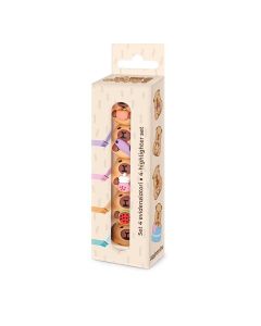 Mini marker set od 4 komada, 4 pastelne boje s ukrasnim čepom 82195 KAPIBARA