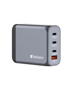 Verbatim GNC-100 GaN zidni punjač 100W, 2×USB-C PD 100W / 1×USB-C PD 65W / 1×USB-A QC3.0