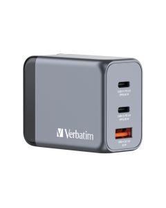 Verbatim GNC-65 GaN zidni punjač 65W, 2×USB-C PD 65W / 1×USB-A QC3.0