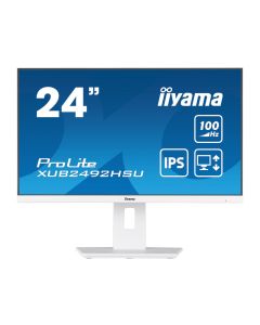 IIYAMA 24" XUB2492HSU-W6 FHD (1920×1080) IPS, Pivot, 100Hz, 16:9, 0.4ms, 250 cd/m2, 1300:1, HDMI/DP, 4×USB-A, zvučnici, bijeli