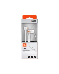 JBL T110E, in-ear slušalice s mikrofonom i upravljanjem s jednom tipkom, bijele