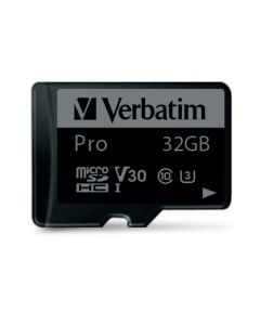 Verbatim memorijska kartica PRO Micro SDHC 32GB, U3, A2, V30, Class 10 Card + adapter