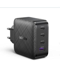 UGREEN GaN Tech zidni punjač 65W, 1×USB-A/3×USB-C, PD3.0/QC4.0+, crni