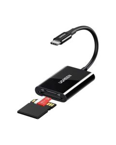 UGREEN čitač memorijskih kartica, TF/SD/MicroSD kartice, USB-C, 15cm, crni