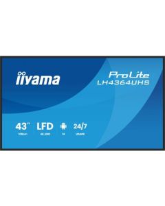 IIYAMA 43" LH4364UHSB-B1AG 4K UHD (3840x2160) VA Signage 24/7, 500 cd/m2, 4000:1, Android OS 14, iiShare, iiControl, iiSignage2