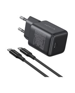 UGREEN zidni punjač 30W, USB-C, GaN, crni + USB-C kabel, 1m
