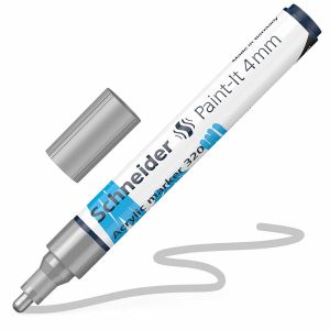 Flomaster Schneider, akrilni marker, Paint-It 340, 4 mm, srebrni