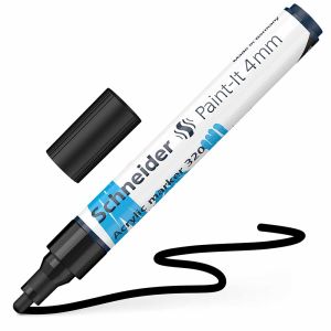 Flomaster Schneider, akrilni marker, Paint-It 340, 4 mm, crni