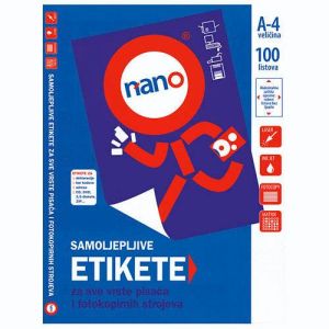 Etikete za laserske i ink-jet pisače, za registratore Nano, N-96, 192x38 mm, 100/1