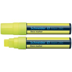 Flomaster Schneider, Deco Marker Maxx 260, tekuća kreda, 2-15 mm, žuti