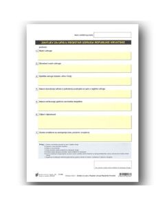 I-611 ZAHTJEV ZA UPIS U REGISTAR UDRUGA; List, 21 x 29,7 cm