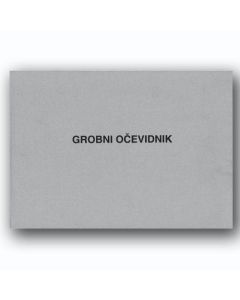 I-621 GROBNI OČEVIDNIK - GLAVNA KNJIGA (Obrazac 1); Knjiga 400 stranica, 34,5 x 24 cm