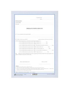 I-636 PROKAZNI POPIS IMOVINE (Obrazac PPI); List, 21 x 29,7 cm