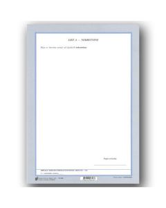 I-637/A OBRAZAC DODATAKA PROKAZNOM POPISU IMOVINE LIST A - NEKRETNINE; List, 21 x 29,7 cm