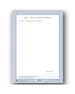 I-637/F OBRAZAC DODATKA PROKAZNOM POPISU IMOVINE LIST F - NOVČANA SREDSTVA NA RAČUNIMA; List, 21 x 29,7 cm