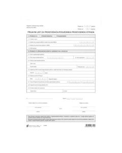 I-780 PRIJAVNI LIST ZA PROIZVOĐAČA/POSJEDNIKA PROIZVODNOG OTPADA (Obrazac PL-PPO); Arak, 21 x 29,7 cm