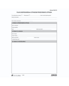 I-816 PLAN GOSPODARENJA OTPADOM PROIZVOĐAČA OTPADA (Obrazac PGO_PO) (Dodatak XIV) Arak, 21 x 29,7 cm