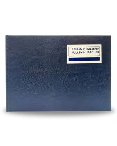 UT I-722/E KNJIGA PRIMLJENIH (ULAZNIH) RAČUNA U-RA; Knjiga 100 stranica, 35 x 25 cm