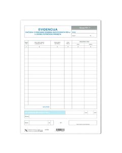 I-506/E EVIDENCIJA RAČUNA O PRODANIM DOBRIMA RADI POVRATA POREZA NA DODANU VRIJEDNOST (Obrazac PDV-F); Komplet 2 lista, 21 x 29,7 cm
