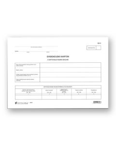 II-409 EVIDENCIJSKI KARTON O ISPITIVANJU RADNE OKOLINE (Obrazac EK - 5); Karton, 29,7 x 21 cm
