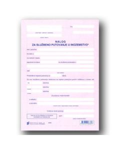 II-8/INZ-A PUTNI NALOG ZA INOZEMSTVO - AUTOM; Komplet (arak + list), 17 x 24 cm