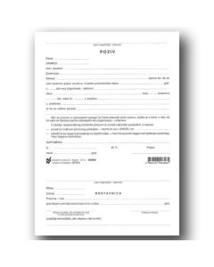 II-9 POZIV; List, 14,8 x 21 cm