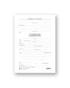 II-495 UVJERENJE O OSPOSOBLJENOSTI; List, 21 x 29,7 cm