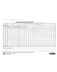 III-13 ODJELNA ZAHTJEVNICA HRANE ZA DAN; List, 25 x 17,5 cm