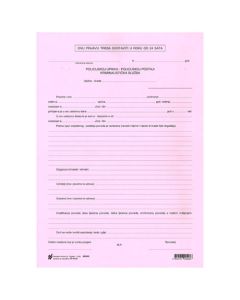 III-23 PRIJAVA POVREDE KRIMINALISTIČKOM ODJELU; Blok 100 listova, 21 x 29,7 cm