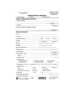 JZ-PSH PSIHIJATRIJSKI OBRAZAC (Obrazac JZ - PSH); List, 14,8 x 21 cm
