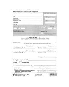 III-1-26 PUTNI NALOG ZA OSTVARENJE ZDRAVSTVENE ZAŠTITE; List, 14,8 x 21 cm