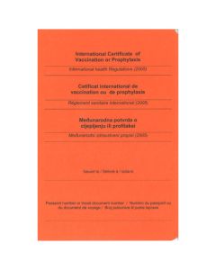 III-6-85 MEĐUNARODNA UVJERENJA O VAKCINIRANJU-ŽUTA KNJIŽICA; Knjižica 12 stranica, 9,5 x 14 cm