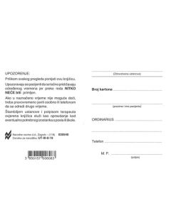 III-8-19 KARTON ZA NARUČIVANJE PACIJENATA U ZUBARSTVU; Karton, 7,4 x 10,5 cm