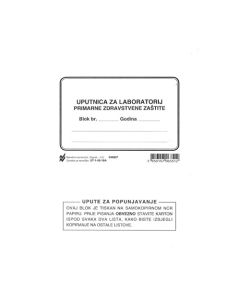 1-06-18/A UPUTNICA ZA PREVENTIVNE LABORATORIJSKE PRETRAGE; Blok 50 listova, 14,8 x 21 cm