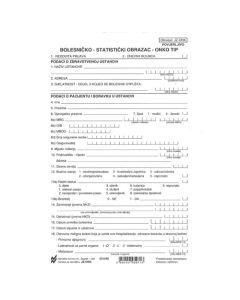 JZ-ONK BOLESNIČKO STATISTIČKI OBRAZAC - ONKO TIP (Obrazac JZ - ONK); Blok 100 listova, 14,8 x 21 cm