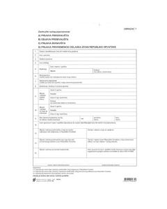 IV-168 PRIJAVA I ODJAVA PREBIVALIŠTA; List, 21 x 29,7 cm