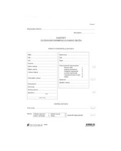 IV-178 ZAHTJEV ZA IZDAVANJE ODOBRENJA ZA NABAVKU ORUŽJA; List, 21 x 29,7 cm