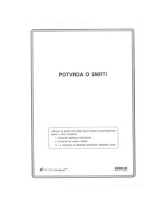 IV-28/NCR/11 POTVRDA O SMRTI; Komplet (omotni arak + set od tri kompleta po 4 NCR lista), 21 x 29,7 cm