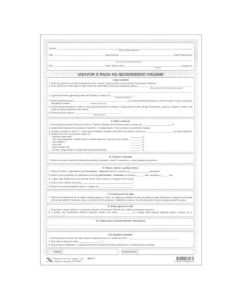 V-4-1 UGOVOR O RADU NA NEODREĐENO VRIJEME; Komplet 4 lista, 21 x 29,7 cm