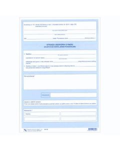 V-4-7/N ODLUKA O OTKAZU UGOVORA O RADU UVJETOVANOM SKRIVLJENIM PONAŠANJEM RADNIKA; Komplet 4 lista, 21 x 29,7 cm