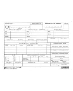 V-12-1 OSOBNI KARTON RADNIKA; Karton, 21 x 14,8 cm